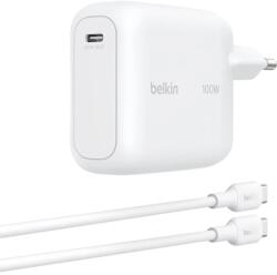 Belkin BOOSTCHARGE 100W USB-C GaN töltő fehér 1.5M USB-C kábellel WCH024KQ1.5WHB6 (WCH024KQ1.5WHB6)