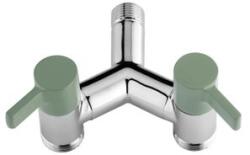 Colortap kerti csap ECO dupla, Y 1/2" - 3/4" x 3/4" - khaki zöld (L145KHK - L145KHK)