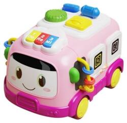 Raya Toys Jucărie muzicală pentru bebeluși 6 în 1 Raya Toys - Bus multifuncțional, roz (503125255)
