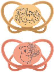 Nip Suzete din silicon NIP My Butterfly Green - Tigru și koala, 16-32 luni, 2 bucăți (4000821426979)