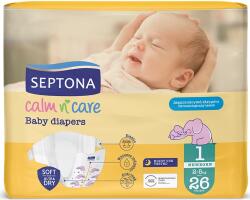 Septona Scutece pentru bebeluși Septona - Calm n' Care, Newborn, mărimea 1, 2-5 kg, 26 bucăți (5201410886016)