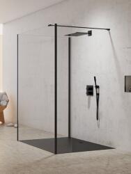 NEW TRENDY New Modus Black perete cabină de duș walk-in 80 cm negru mat/sticla transparentă EXK-0078 (EXK0078)