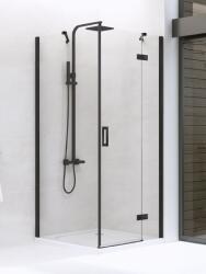 NEW TRENDY New Renoma Black cabină de duș 90x80 cm dreptunghiular negru mat/sticlă transparentă D-0202A/D-0111B (D0202AD0111B)