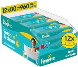 Pampers Fresh Clean șervețele umede pentru bebeluși 12x80 buc (80873848)