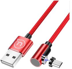 USAMS SJ446U adatkábel USB - microUSB mágneses cipőfűző 100cm PIROS SJ446U_R (SJ446U_R)