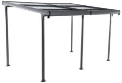  Pergola, antracit, 400 x 297 cm, magasság: 267 cm, alumínium szerkezet, integrált tetőrendszerrel, beépített ereszcsatornával, UV- és időjárásálló, karbantartásmentes kivitelű (2NAB3117)