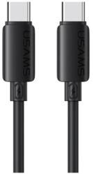 USAMS U98 adatkábel Type-C - Type-C 60W gyorstöltő 100cm FEKETE SJ787USB01 (SJ787USB01)