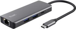 Trust Hub USB Trust Dalyx, USB-C, 6 porturi, HDMI, RJ-45, Argintiu (TR-24968) - generaltech