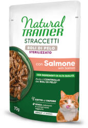 Natural Trainer 28x70g Natural Trainer Straccetti Hairball Sterilised csíkok szószban nedves macskatáp - Lazac