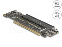 Delock PCI Express 4.0 x16 riser kártya 2 x M. 2 M kulcsos NVMe foglalattal - sávszétválasztással (41802) (41802)
