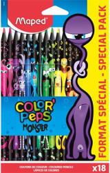 Maped Színes ceruza készlet, háromszögletű, MAPED "Color'Peps Monster" 18 különböző szín (IMA862600) - fapadospatron