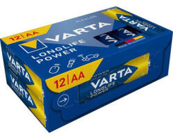 VARTA Elem, AA ceruza, 12 db, műanyagmentes, VARTA "Longlife Power (VEHEAA12R) - fapadospatron