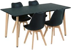Leziter Set de sufragerie Silla 150 4+1, negru-negru (LN-102-15090-RE-BL_DA232AB_4)