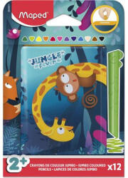 Maped Színes ceruza készlet, fém perselyben, MAPED „Jungle Fever Infinity Kidy, 12 különböző szín 12 db (IMA864601)