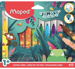 Maped Filctoll készlet, 5 mm, kimosható, vastag, MAPED "Jungle Fever", 12 különböző szín (IMA846900) - fapadospatron