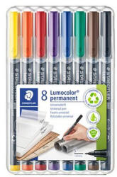 STAEDTLER Alkoholos marker készlet, OHP, 0, 4 mm, STAEDTLER "Lumocolor® 313 S", 8 különböző szín ► KIFUTÓ (TS313WP8)