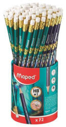 Maped Grafitceruza radírral, ceruzatartó, HB, háromszögletű, MAPED "Dragon sárkány", 72 db (IMA851830) - fapadospatron