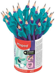 Maped Grafitceruza radírral és ceruzafogóval, ceruzatartó, HB, háromszögletű, MAPED "Kidy Learn (IMA853502) - fapadospatron