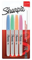 Sharpie Alkoholos marker készlet, 1 mm, kúpos, SHARPIE "Fine Point", 4 különböző pasztell szín (SR2065402) - fapadospatron