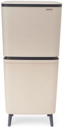 Brabantia SortUp Recycle Bin Hi 2 szintes szelektív hulladékgyűjtő torony lábakon felhajtható fedéllel 20+25L műanyag világos bézs 275005 BR275005 (BR275005)