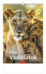 TopTimer Naptár, fali, TOPTIMER "Vadállatok (NKT09408U) - fapadospatron