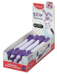 Maped Írástanuló rollertoll, 0, 7 mm, radírozható, MAPED "KIDY Learn MAGIC", nyuszi, lila, 12 db (IMA229601) - fapadospatron