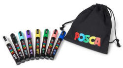 uni Dekormarker készlet, 1, 8-2, 5 mm, UNI "Posca Pouch PC-5M", 8 különböző szín, tartóval (TUPC5M8T) - fapadospatron