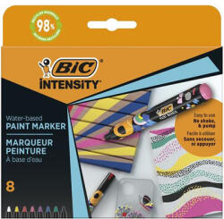 BIC Dekormarker készlet, 1, 5 - 2, 3 mm, BIC "Paint marker", 8 különböző élénk szín (BC527430) - fapadospatron
