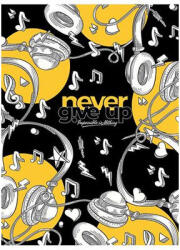 Shkolyaryk Publishing House Füzet, tűzött, A5, vonalas, 80 lap, SHKOLYARYK "Never give up", vegyes (SB805221L) - fapadospatron