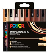 uni Dekormarker készlet, 1, 8-2, 5 mm, UNI "Posca PC-5M", 8 különböző portré szín (TUPC5M8DBP) - fapadospatron