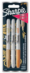 Sharpie Alkoholos marker készlet, 1, 4 mm, kúpos, SHARPIE "Metallic", 3 különböző szín (SR1986006) - fapadospatron