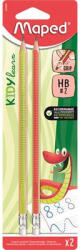 Maped Írástanuló grafitceruza radírral, HB, háromszögletű, MAPED "Kidy Learn", 2 darab (IMA853600) - fapadospatron