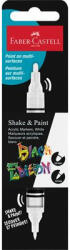 Faber-Castell Dekormarker, 1, 0/3, 0 mm, kétvégű, akril, FABER-CASTELL "Shake&Paint", fehér (TFC285511) - fapadospatron
