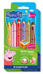 STAEDTLER Színes ceruza készlet, hatszögletű, jumbo, STAEDTLER „Noris® junior 140", Peppa malac, 6 szín (TS140C6L1) - fapadospatron