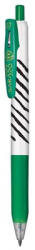 Zebra Zseléstoll, 0, 33 mm, nyomógombos, csíkos test, ZEBRA "Sarasa Clip", zöld (TZ48294) - fapadospatron