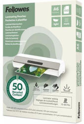 Fellowes Meleglamináló fólia, 80 mikron, A6, matt, 100 db, FELLOWES "Light (IFW143438) - fapadospatron