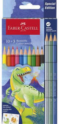 Faber-Castell Színes ceruza készlet, hatszögletű, FABER-CASTELL"Dinoszaurusz" 10+3 különböző szín 13 db (TFC111213)