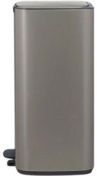 Brabantia Bo Pedal Bin pedálos hulladékgyűjtő szagmentesen záródó Soft-Close fedél, karcsú, négyzetes forma, műanyag tartály, 30L - O méret, acél, platinaszürke - 238161 (BR238161)