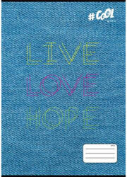 Victoria Füzet, tűzött, A4, kockás, 32 lap, COOL BY VICTORIA, "Live-love-hope", "87-32 (ISVFC86) - fapadospatron