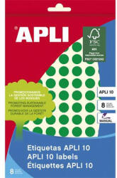 APLI Etikett, 10 mm kör, kézzel írható, színes, APLI, zöld, 1008 etikett/csomag (LCA2733) - fapadospatron