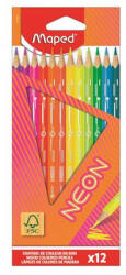 Maped Színes ceruza készlet, háromszögletű, MAPED "Neon", 12 különböző szín (IMA831802) - fapadospatron