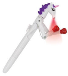 WEDO Unikornis golyóstoll, 1 mm, LED fénnyel, WEDO "Lucky Punch", kék (UW2522299) - fapadospatron