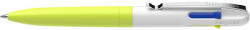 Schneider Golyóstoll, 0, 5 mm, nyomógombos, négyszínű, SCHNEIDER "Take 4 Neon", sárga-fehér (TSCT4SF) - fapadospatron