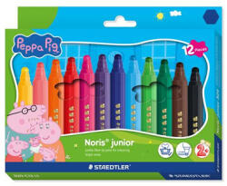 STAEDTLER Filctoll készlet, 2, 5 mm, kimosható, jumbo, STAEDTLER „Noris® junior 329, Peppa malac, 12 szín (TS329C12L1) - fapadospatron