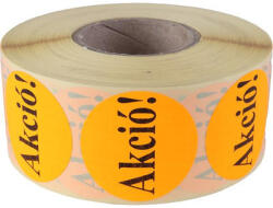 Victoria Etikett, 38 mm kör, "AKCIÓ" felirattal, 1000 etikett/tekercs, narancs (ISCK38AN)