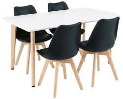 Leziter Silla 120 4+1 étkező garnitúra fehér-fekete (LN-102-12070-RE_DA232AB_4) - everyo