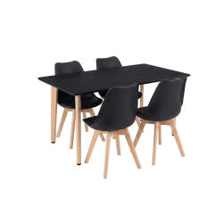 Leziter Silla 120 4+1 étkező garnitúra fekete-fekete (LN-102-12070-RE-BL_DA232AB_4) - everyo
