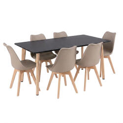 Leziter Silla 150 6+1 étkező garnitúra fekete-bézs (LN-102-15090-RE-BL_DA232ABE_6)