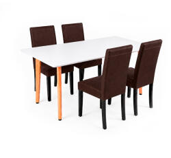 Leziter Verona 150 4+1 étkező garnitúra fehér-barna (LN-102-15090-RE_LKE-BR_4) - everyo