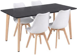 Leziter Silla 150 4+1 étkező garnitúra fekete-fehér (LN-102-15090-RE-BL_DA232AW_4) - everyo